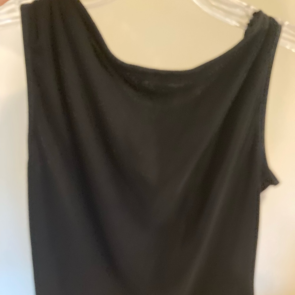 Unique mask face sleeveless top, black and white, size small